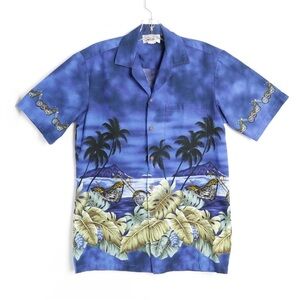 Pacific Legend Hawaiian shirt men’s top motorcycle biker print chopper bike S